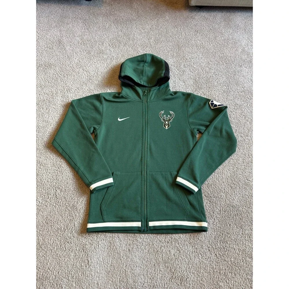Milwaukee Bucks Nike Youth Athletic Hooded Jacket Size Medium